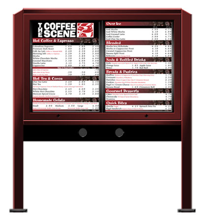 New 2 Panel Green Drive Thru Menu Boards