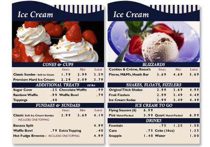 Ice Cream Menu Boards